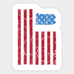 4th Of July Pennsylvania State American Flag Party Sticker